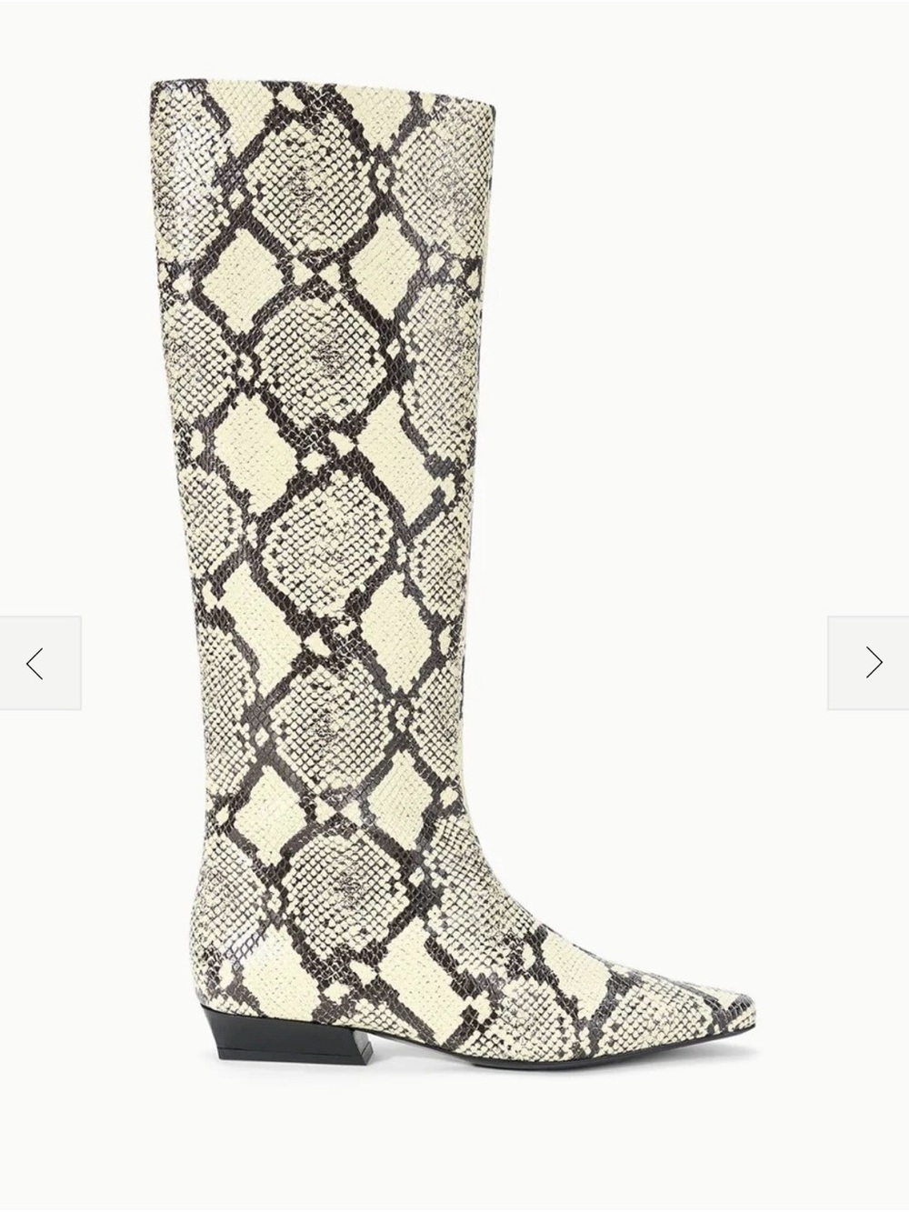 New Staud Wally White Snake Knee High Western Boots Size EU 39.5 US 9.5 $595